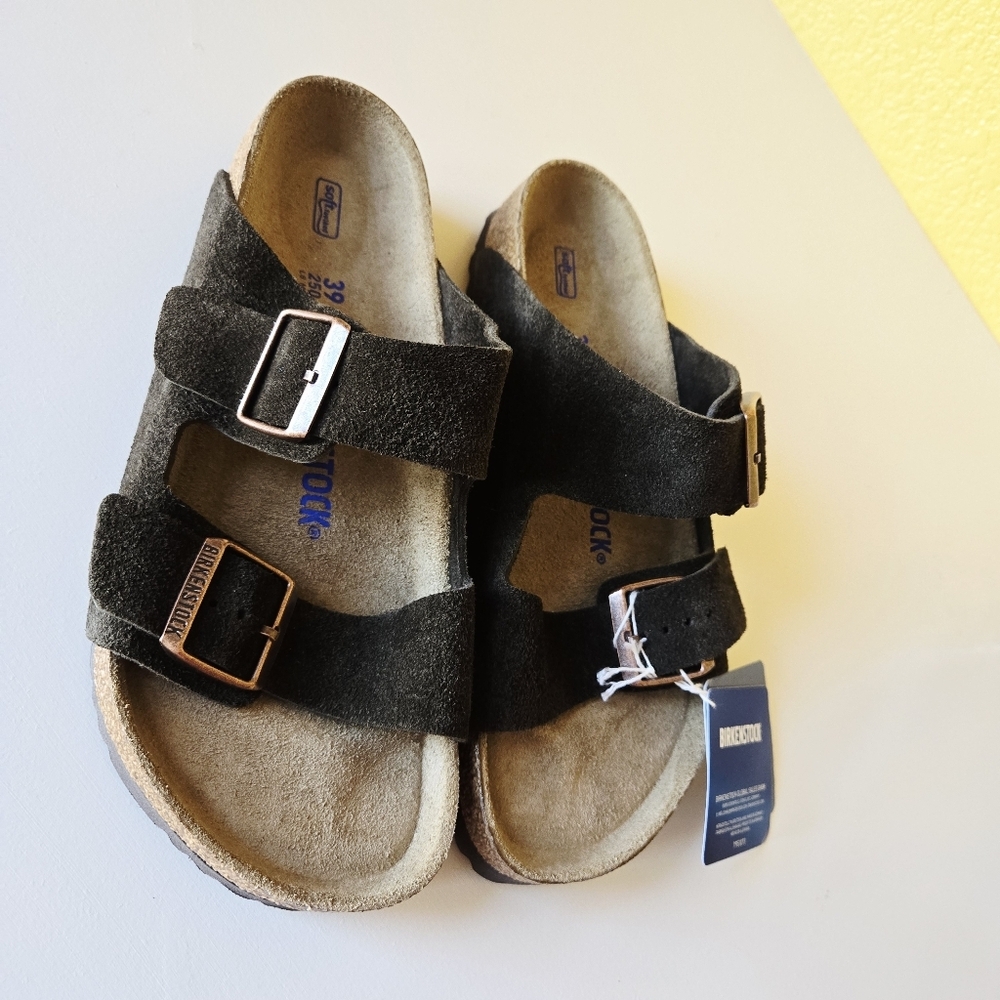 Birkenstock Arizona Mocha Suede Leather Soft Footbed Women's Casual Sandals Sz 8 - Picture 5 of 12